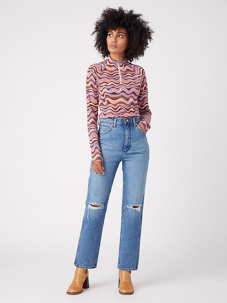 Women's Wrangler Wild West 603 High Rise Straight Jean in Patty