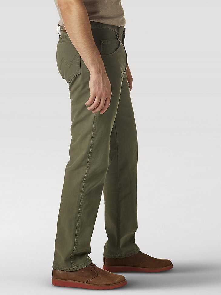 Wrangler Rugged Wear Regular Fit Straight Leg Canvas Pant in Moss