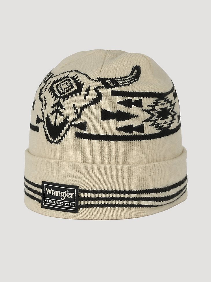 Steerhead Print Beanie in Tan
