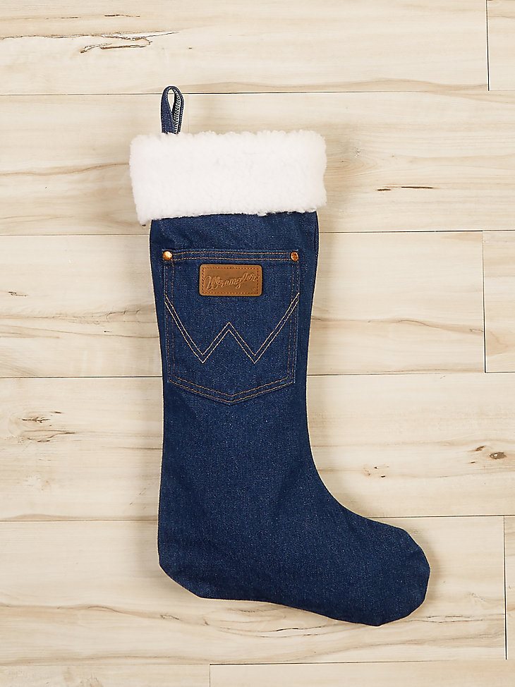 Wrangler Sherpa Denim Christmas Stocking in Prewashed