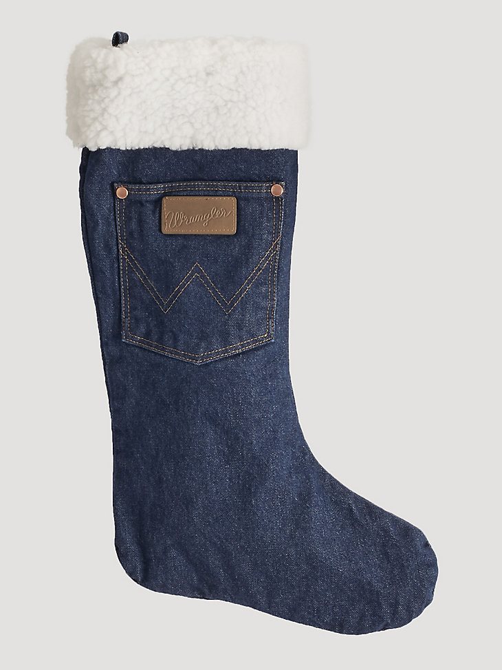Wrangler Sherpa Denim Christmas Stocking in Prewashed