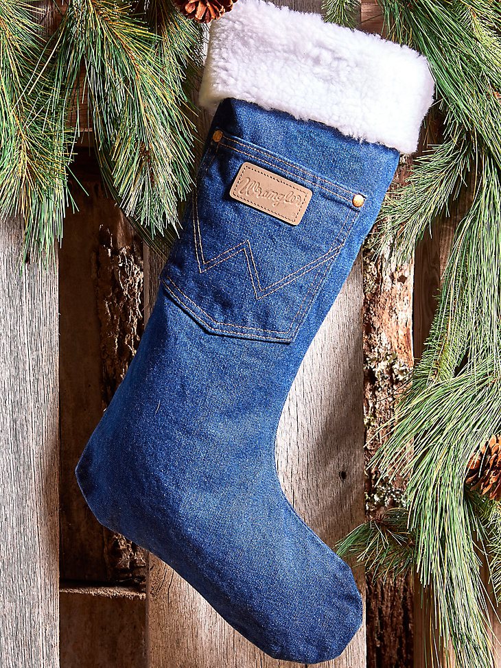 Wrangler Sherpa Denim Christmas Stocking in Prewashed