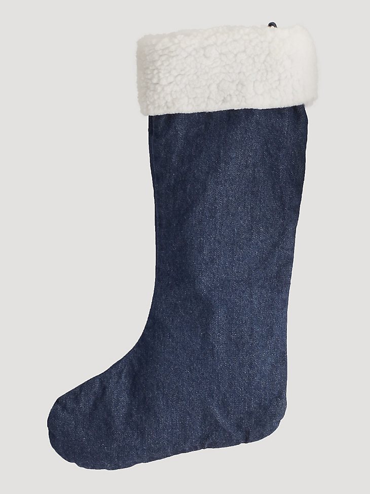 Wrangler Sherpa Denim Christmas Stocking in Prewashed
