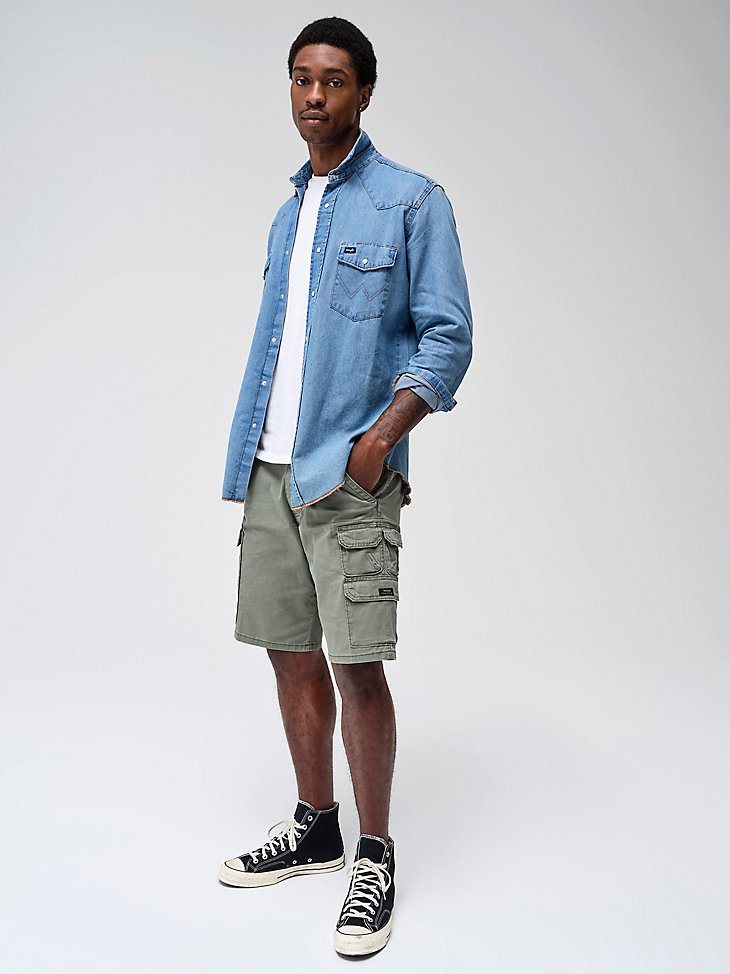 Wrangler Men's Five Star Premium Stacked Cargo Short in Spruce
