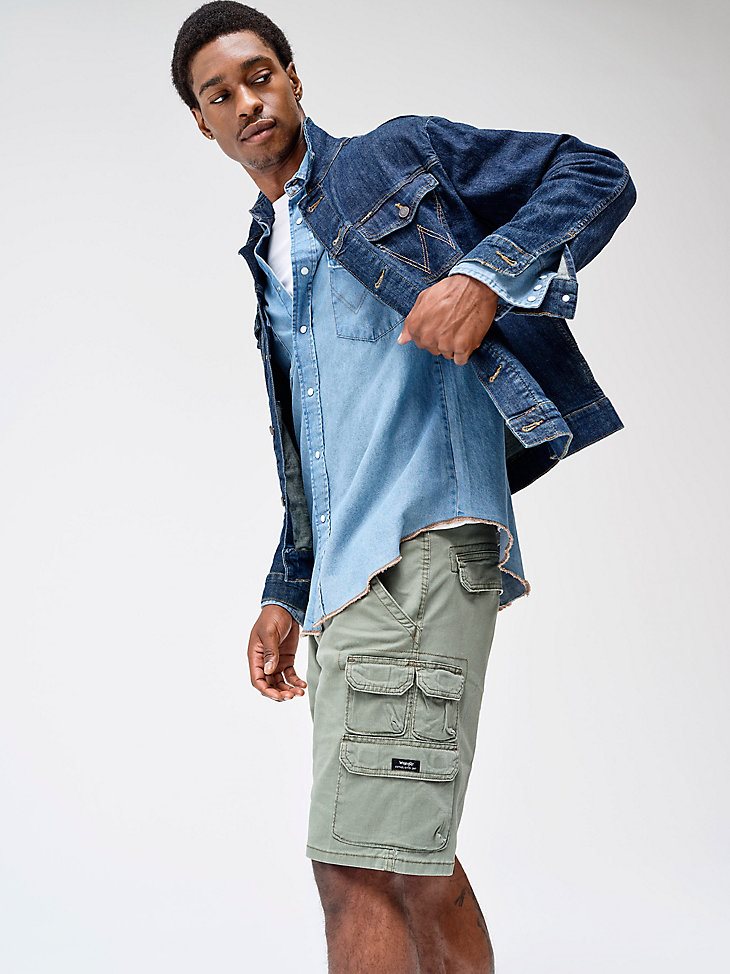 Wrangler Men's Five Star Premium Stacked Cargo Short in Spruce