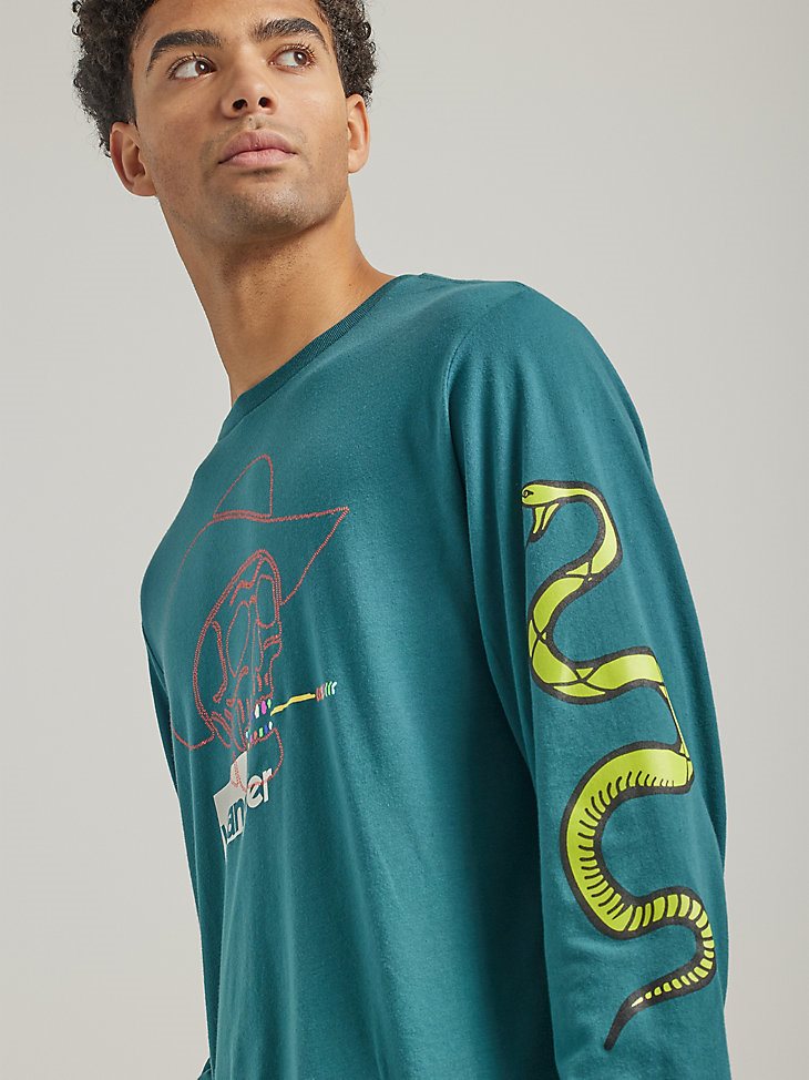 Men's Cowboy Snake T-Shirt in Atlantic Deep