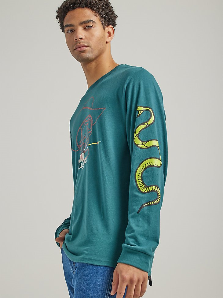 Men's Cowboy Snake T-Shirt in Atlantic Deep
