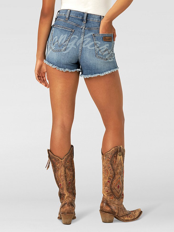 Women's Wrangler Retro Collegiate High Rise Cut-Off Denim Short in University of Texas