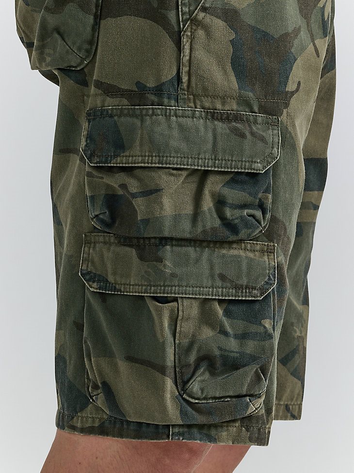 Men's Wrangler Authentics Cargo Short in Green Camo