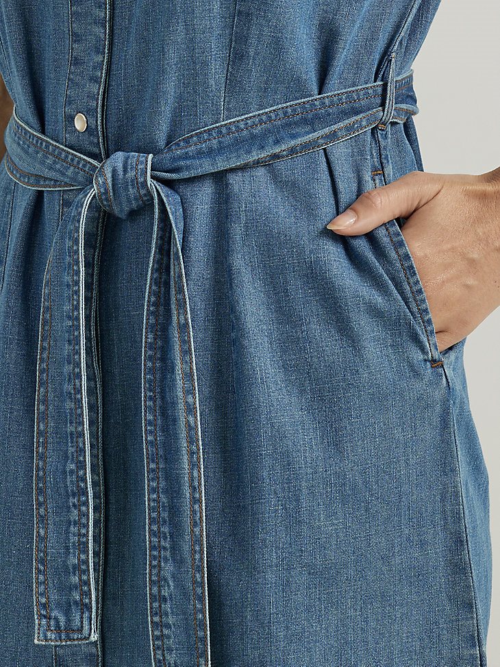 Women's Wrangler Collegiate Western Snap Denim Dress in University of Texas