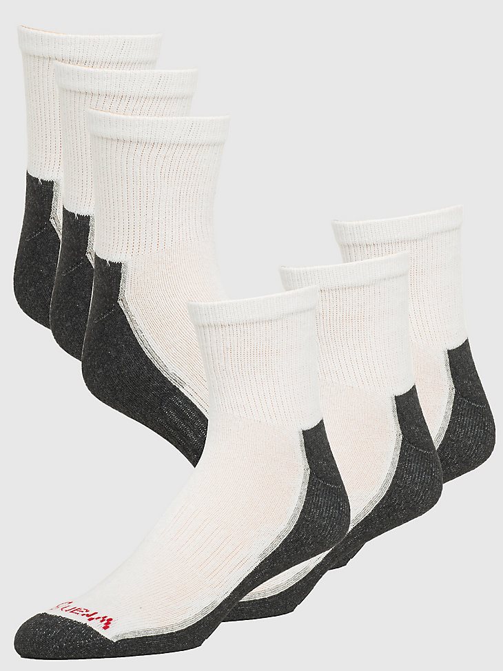 Men's Wrangler Cushioned Ankle Socks (6-Pack) in White