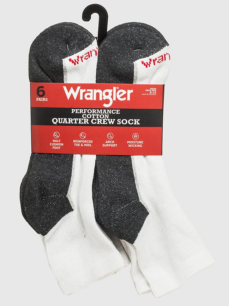 Men's Wrangler Cushioned Ankle Socks (6-Pack) in White