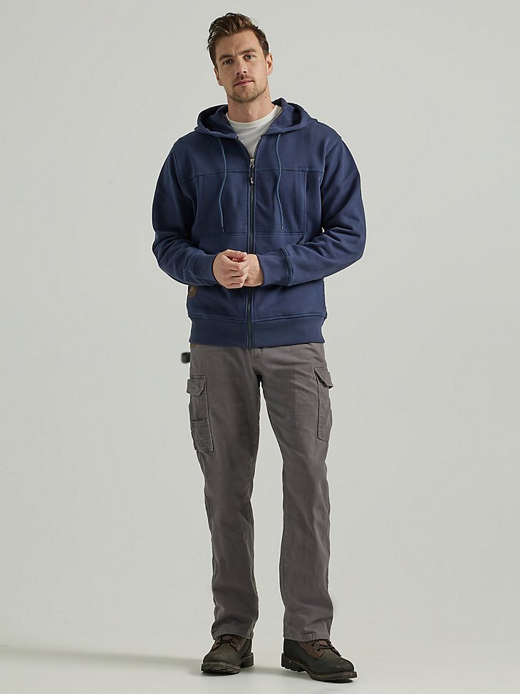 Wrangler RIGGS Workwear Tough Layers Full Zip Work Hoodie in Blue Nights
