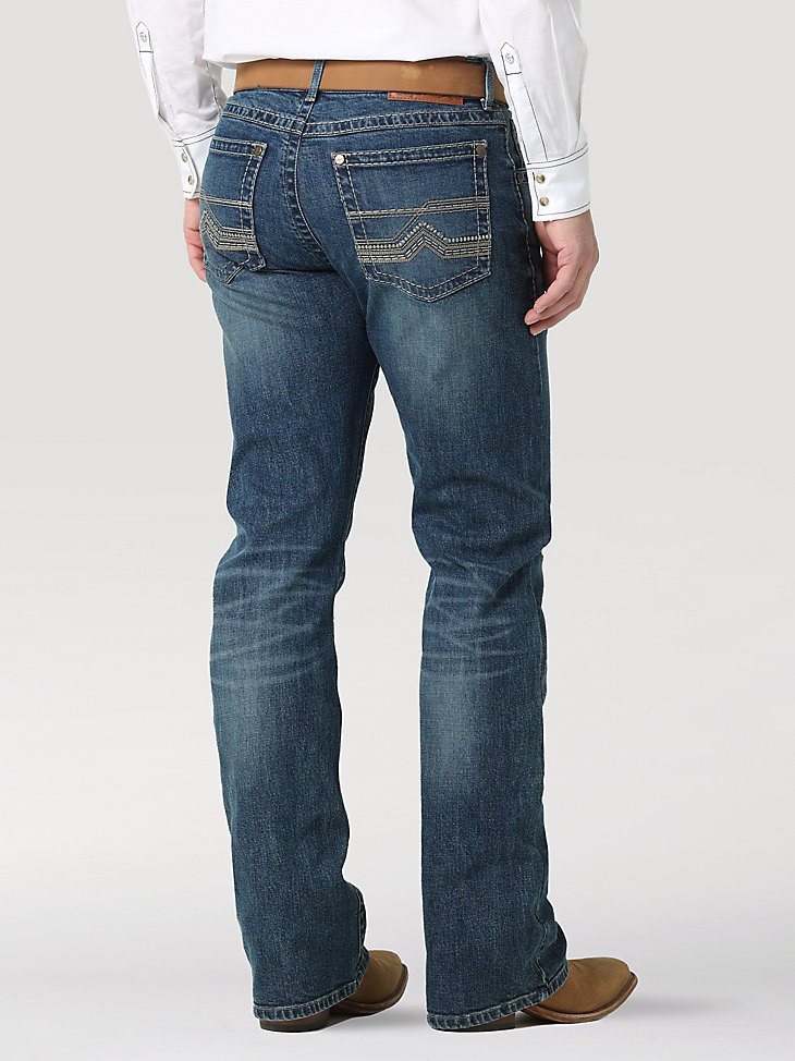 Men's Rock 47 by Wrangler Slim Fit Bootcut Jean in Faded Aqua