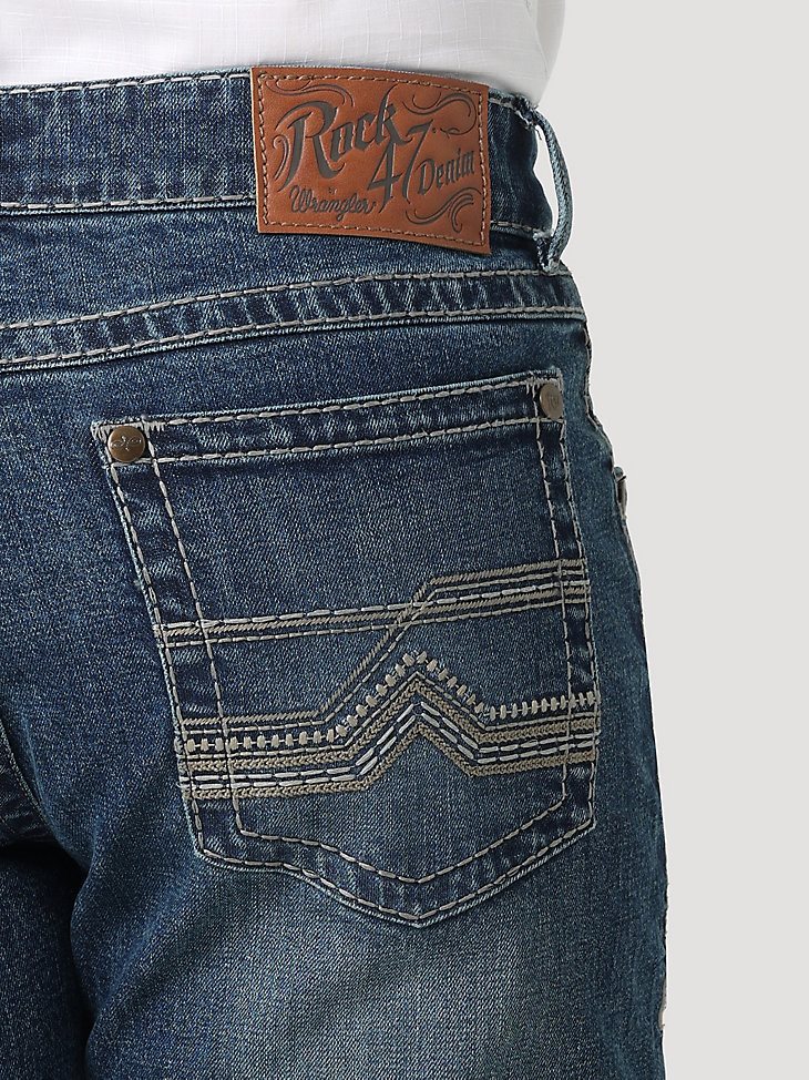 Men's Rock 47 by Wrangler Slim Fit Bootcut Jean in Faded Aqua