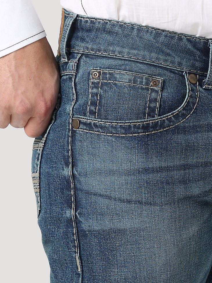 Men's Rock 47 by Wrangler Slim Fit Bootcut Jean in Faded Aqua
