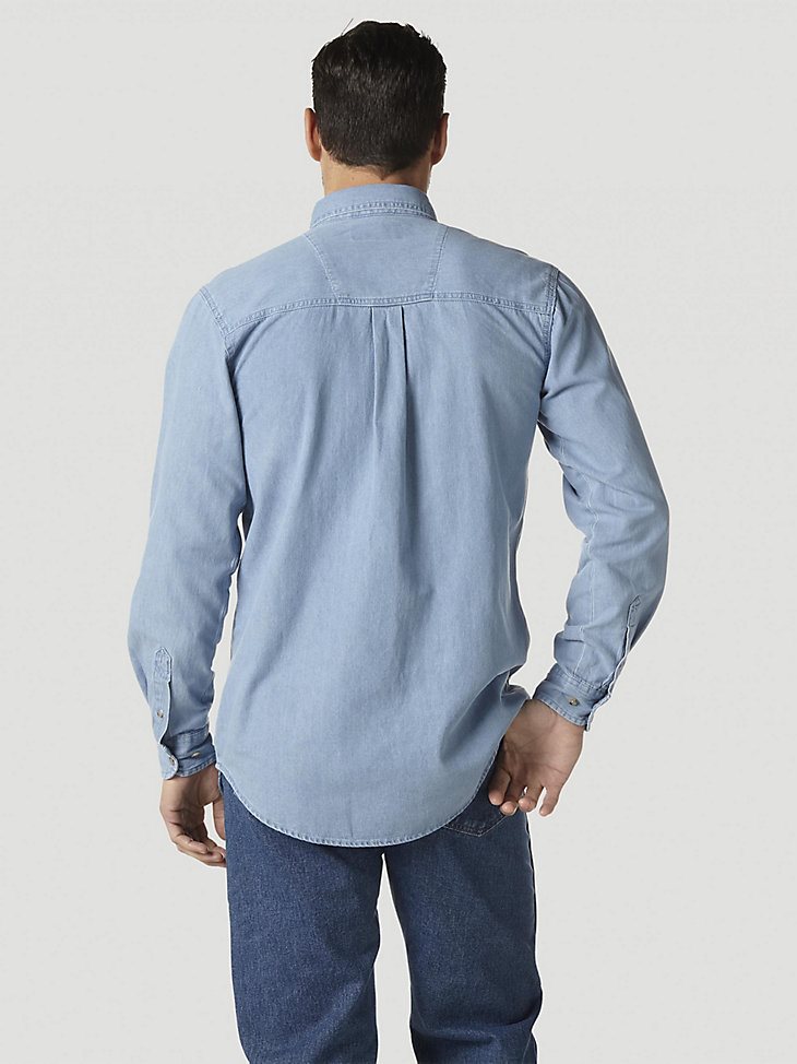 Wrangler Rugged Wear Denim Basic Shirt in Stonewash