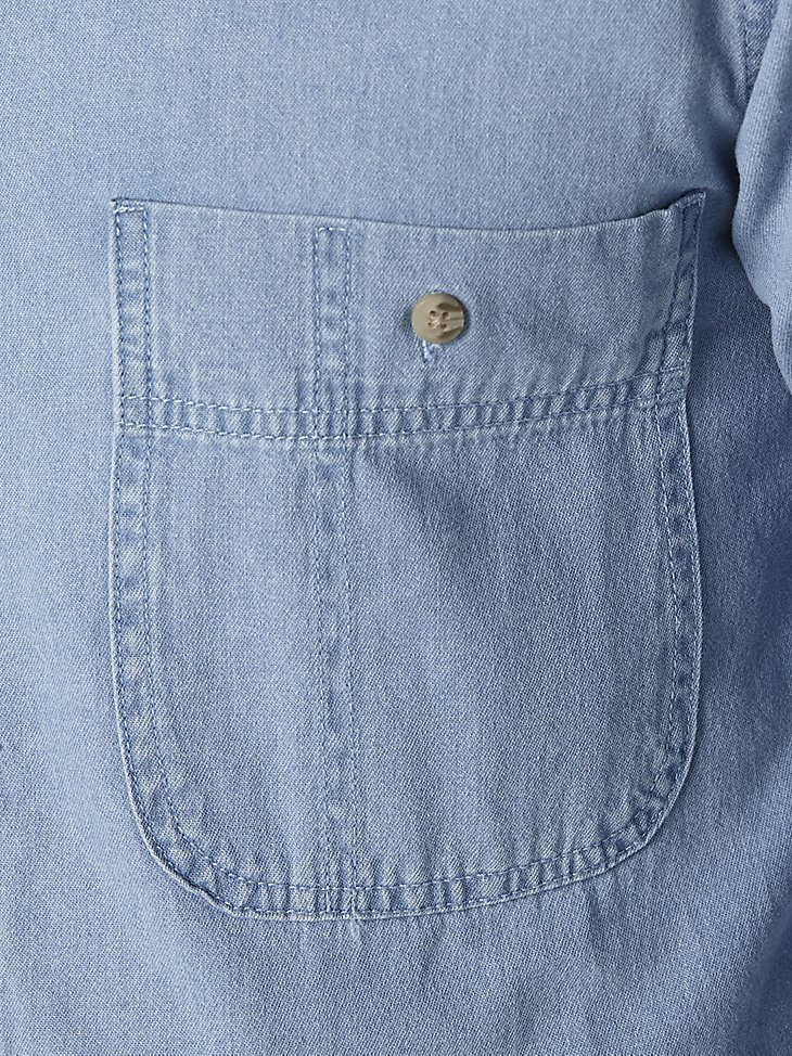Wrangler Rugged Wear Denim Basic Shirt in Stonewash