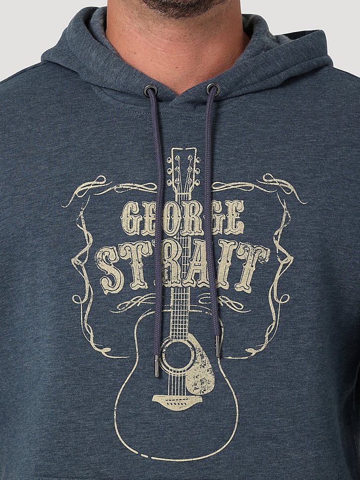 Men's George Strait Graphic Hoodie Sweatshirt in Midnight Navy Heather