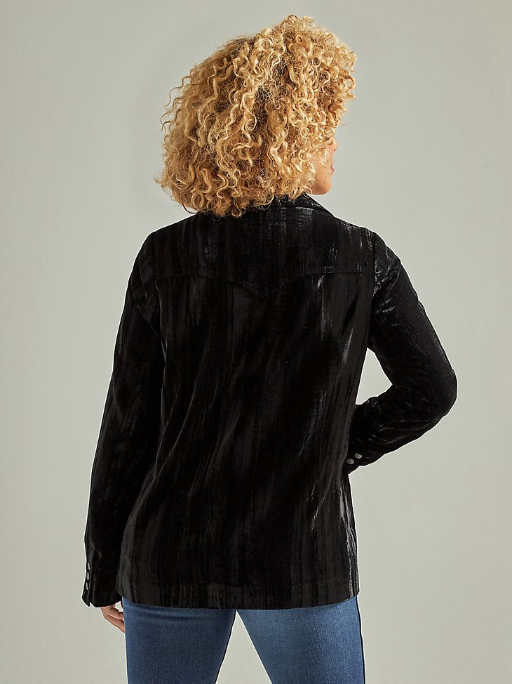 Women's Wrangler Retro Party Velvet Blazer in Black