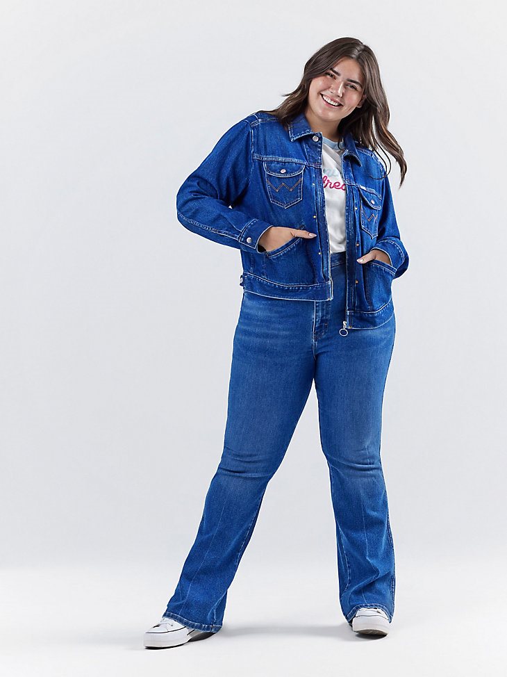 Wrangler x Barbie Zip Front Denim Jacket in Wrangler Blue