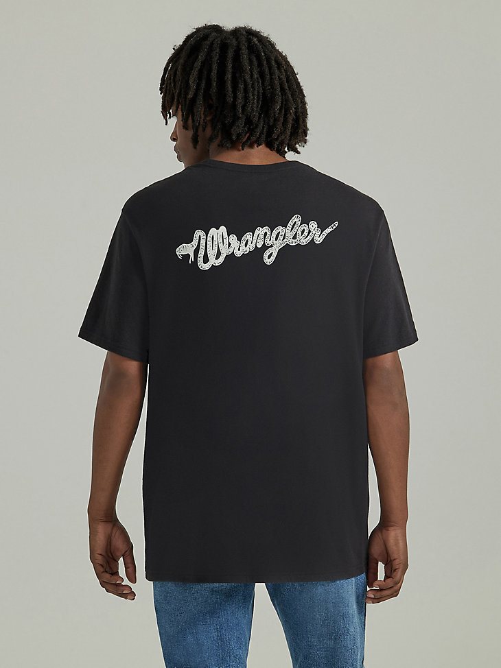 Men's Snake Logo T-Shirt in Washed Black