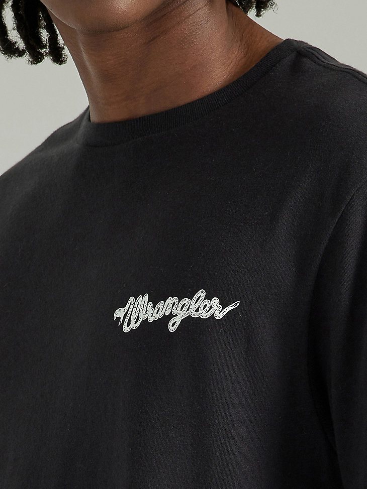 Men's Snake Logo T-Shirt in Washed Black
