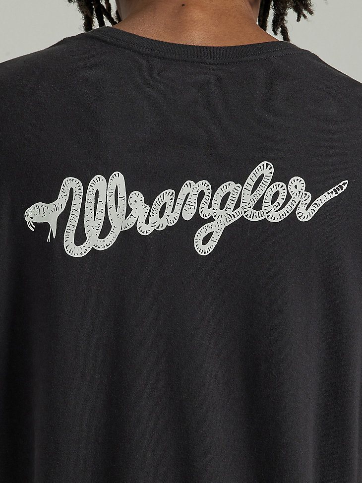 Men's Snake Logo T-Shirt in Washed Black