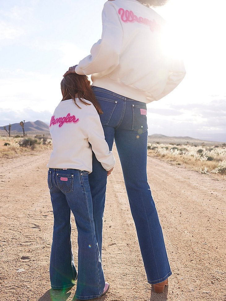 Wrangler x Barbie Relaxed Logo Sweatshirt in Worn White