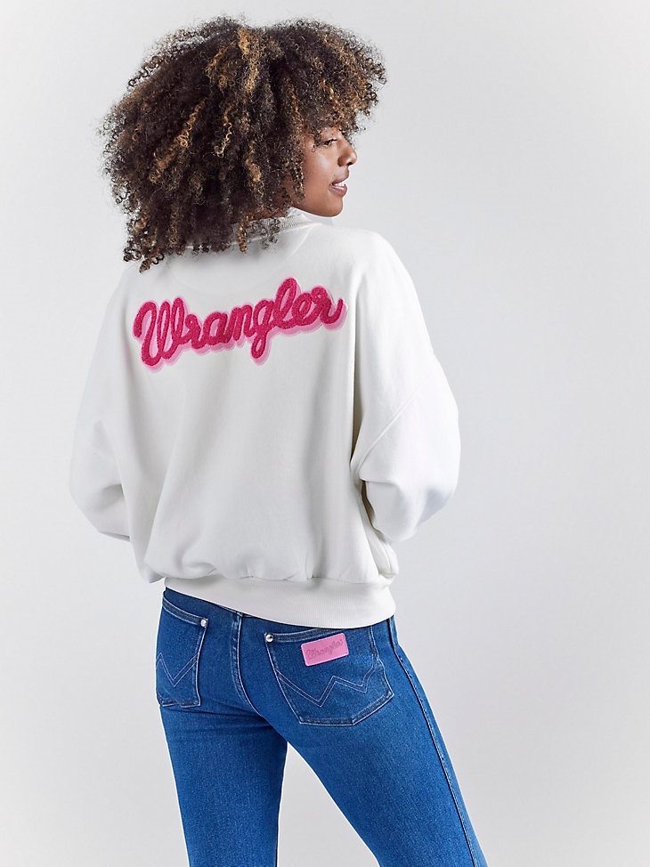 Wrangler x Barbie Relaxed Logo Sweatshirt in Worn White