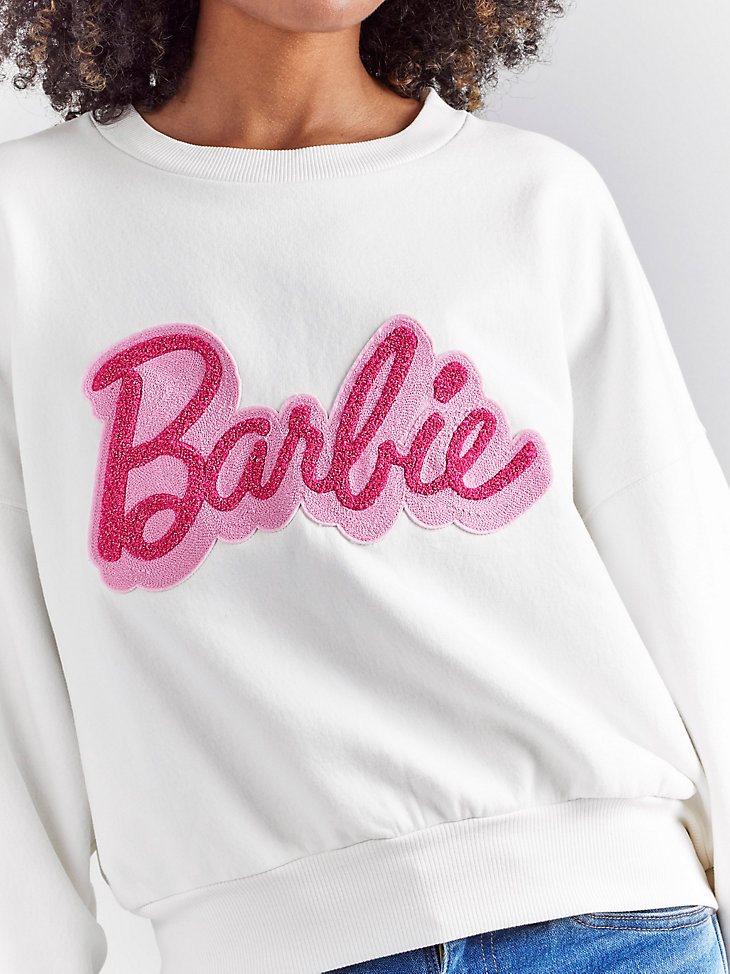 Wrangler x Barbie Relaxed Logo Sweatshirt in Worn White