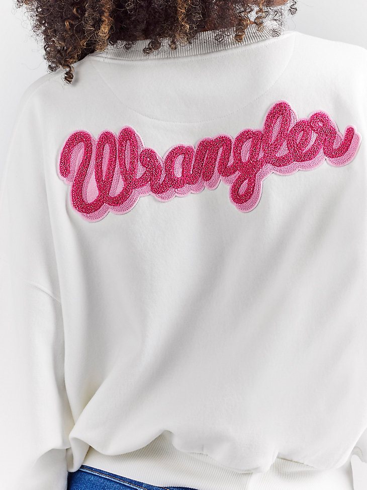 Wrangler x Barbie Relaxed Logo Sweatshirt in Worn White