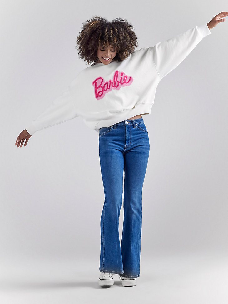 Wrangler x Barbie Relaxed Logo Sweatshirt in Worn White