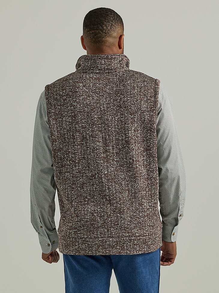 Men's George Strait Zip Front Knit Vest in Seal Brown