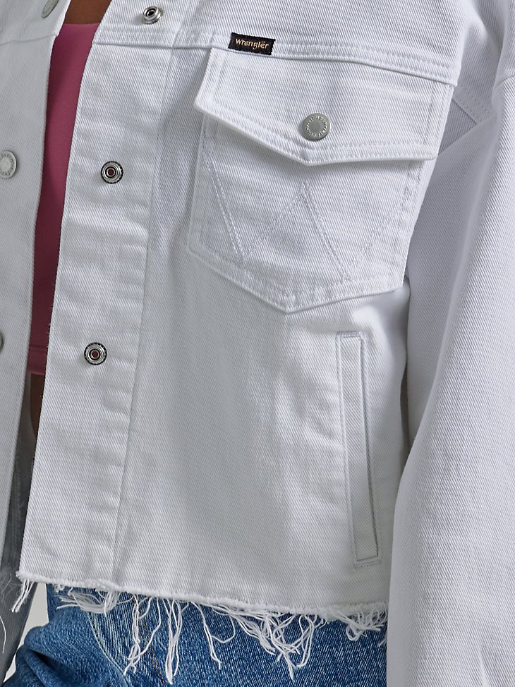 Women's Western Crop Shacket in Celestial