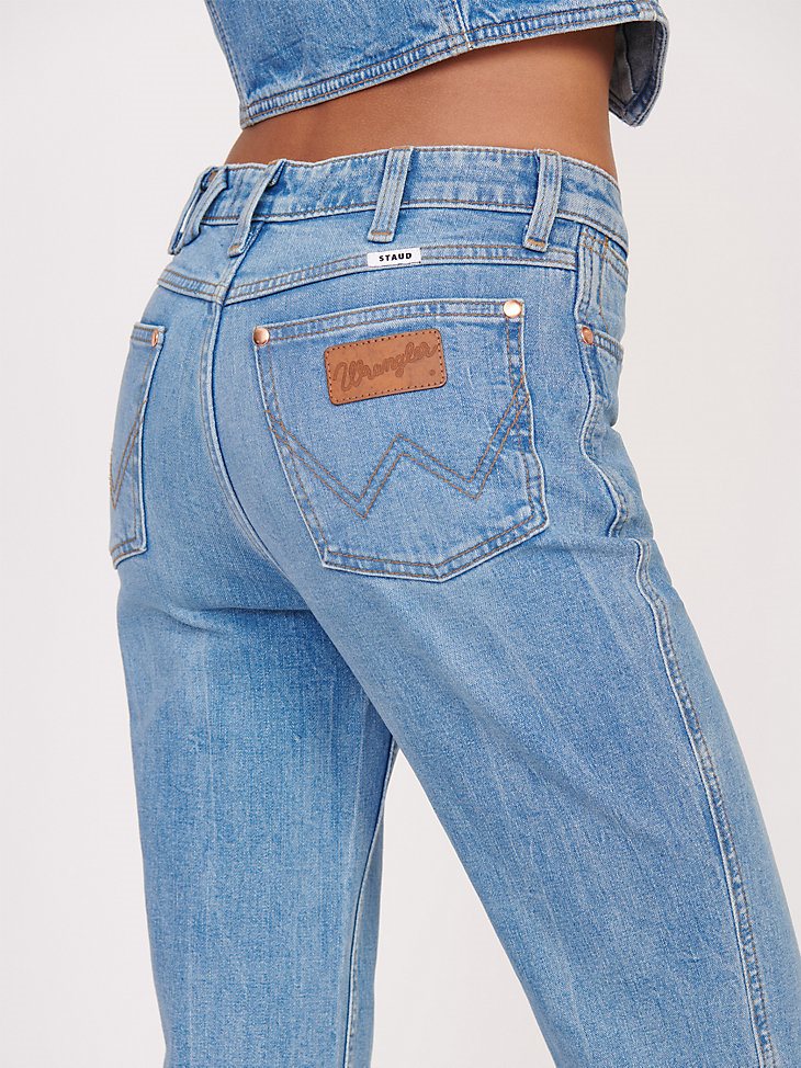 Wrangler + STAUD The Straight Cut Jean in Mid Blue