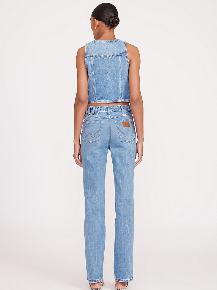 Wrangler + STAUD The Straight Cut Jean in Mid Blue