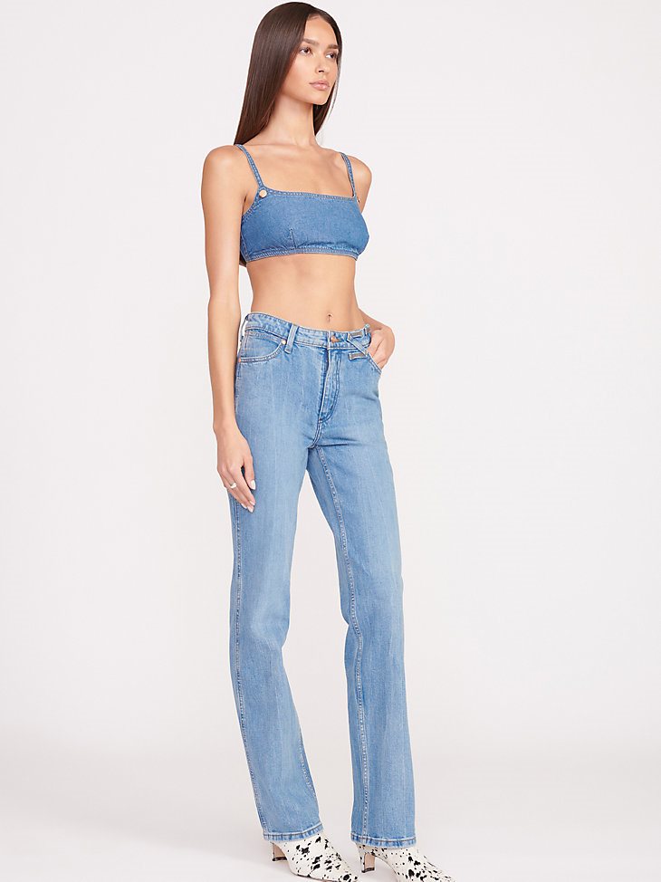 Wrangler + STAUD The Straight Cut Jean in Mid Blue