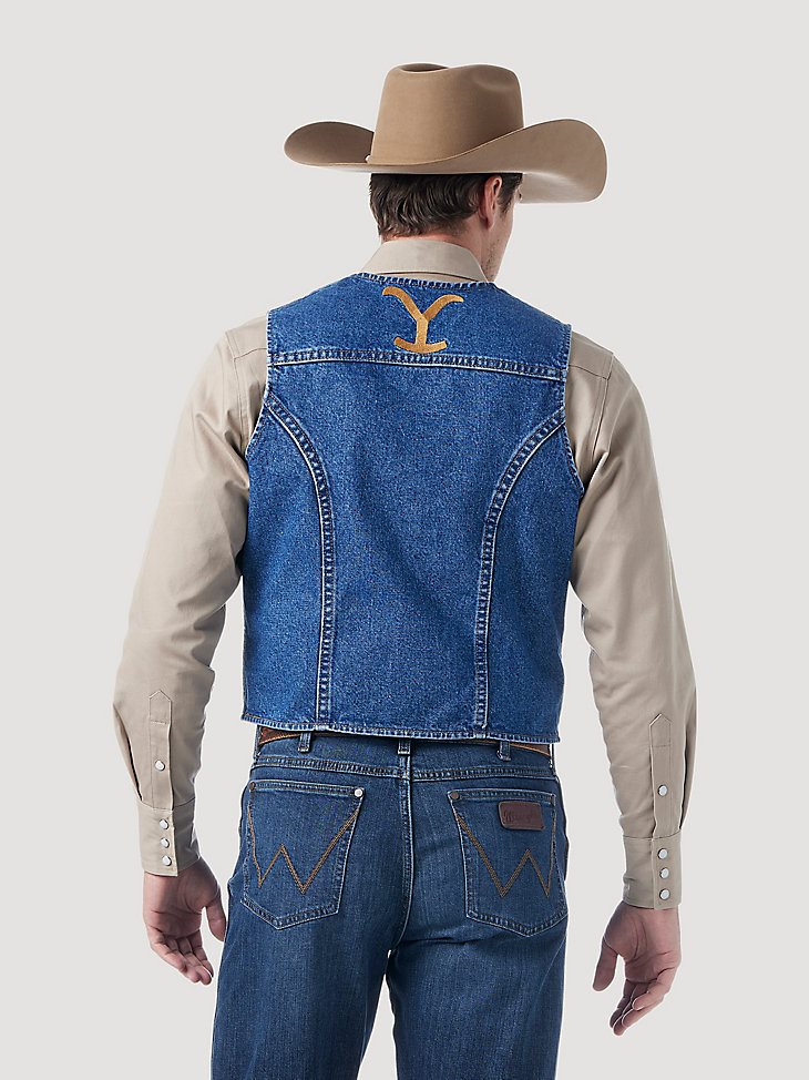 Wrangler x Yellowstone Stonewash Denim Vest in Stonewash