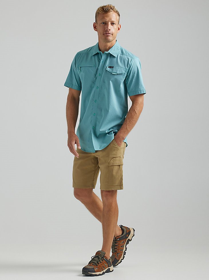 ATG By Wrangler Men's Asymmetrical Zip Pocket Shirt in Tidewater