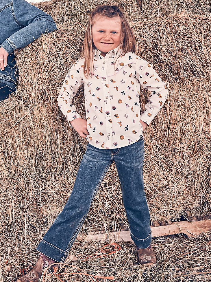 Girl's Wrangler Wide Leg Trouser Jean (4-14) in Darci