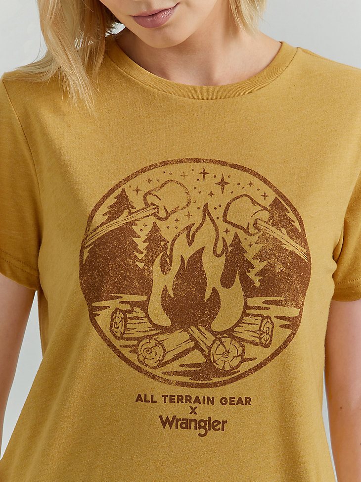 ATG By Wrangler Women's Mountains Tee in Pale Gold