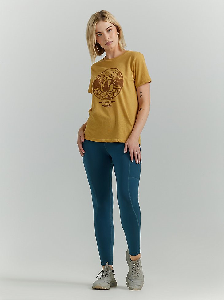 ATG By Wrangler Women's Mountains Tee in Pale Gold
