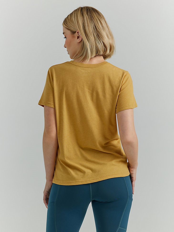ATG By Wrangler Women's Mountains Tee in Pale Gold