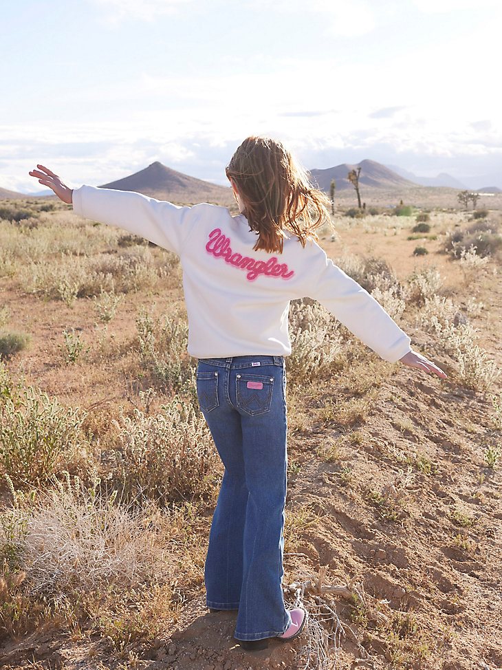 Wrangler x Barbie Girl's Logo Sweatshirt in Snow White
