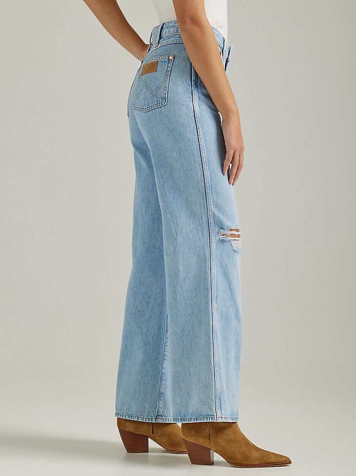 Women's Bonnie Destructed Loose Flare Jean in Bad Intentions