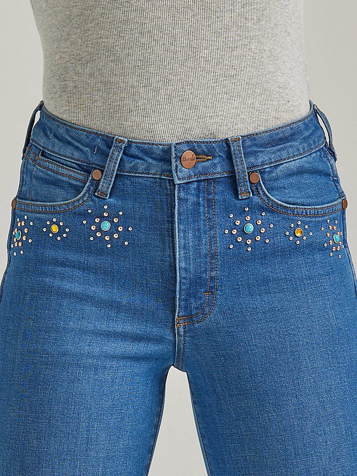 Women's Wrangler Retro Bedazzled High Rise Trumpet Flare Jean in Heidi
