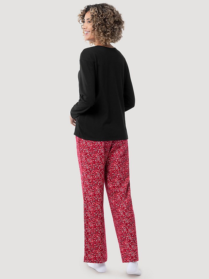 Women's Printed Sleep Set in Red