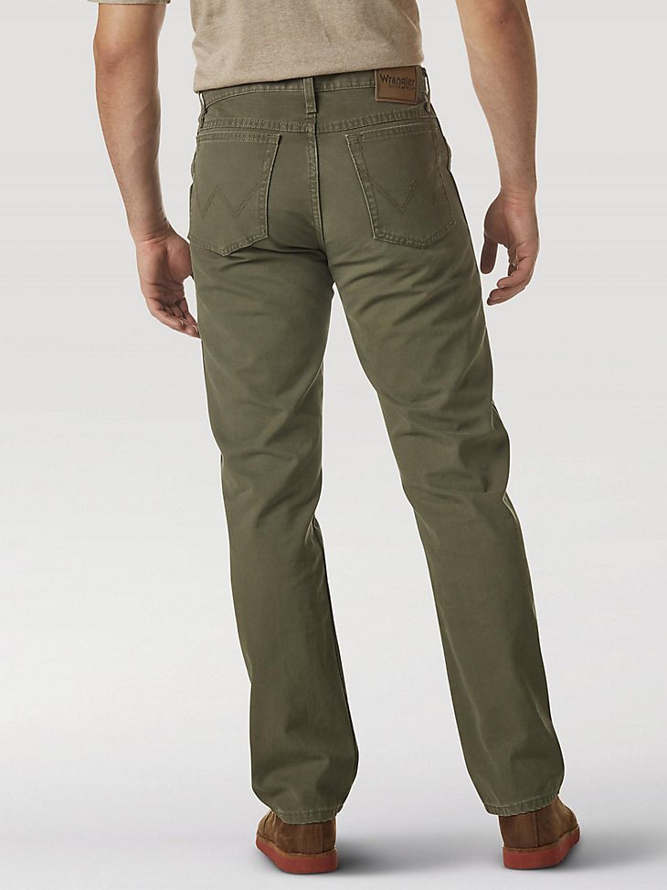 Wrangler Rugged Wear Regular Fit Straight Leg Canvas Pant in Moss