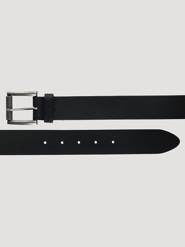 Men's Stitched Leather Belt in Black